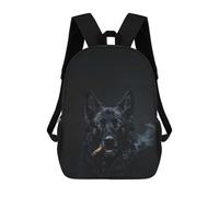 sinyumoney Mochila Infantil Impresa En 3D German Shepherd Cigar Mochila Escolar De Gran Capacidad Para Viajes Y Libros Para Niños De Primaria Y Secundaria 17inch