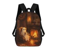 sinyumoney Mochila Infantil Impresa En 3D Ghostly Tea Time Mochila Escolar Ligera De Viaje Mochila Escolar De Moda Para Niños Y Estudiantes 17inch
