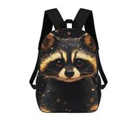 sinyumoney Mochila Infantil Impresa En 3D Golden Raccoon Portrait Animal Mochila Escolar De Gran Capacidad Para Viajes Y Libros Para Niños De Primaria Y Secundaria 17inch