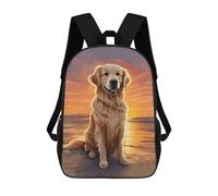 sinyumoney Mochila Infantil Impresa En 3D Golden Retriever Sunset Mochilas De Día Mochila Para Libros Mochila De Moda Mochilas Informales Para Niños Y Niñas En Edad Escolar 17inch