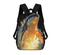 sinyumoney Mochila Infantil Impresa En 3D Golden Whale Leap Animal Mochilas De Día Mochila Para Libros Mochila De Moda Mochilas Informales Para Niños Y Niñas En Edad Escolar 17inch