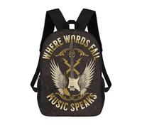 sinyumoney Mochila Infantil Impresa En 3D Guitar Music Inspiration Mochila Escolar De Gran Capacidad Para Viajes Y Libros Para Niños De Primaria Y Secundaria 17inch
