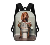sinyumoney Mochila Infantil Impresa En 3D Irish Setter on The Toilet Mochila Escolar De Gran Capacidad Para Viajes Y Libros Para Niños De Primaria Y Secundaria 17inch