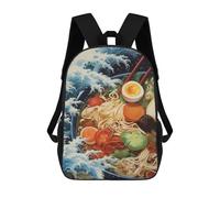 sinyumoney Mochila Infantil Impresa En 3D Japanese Anime Ramen Mochila Escolar Ligera De Viaje Mochila Escolar De Moda Para Niños Y Estudiantes 17inch