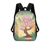 sinyumoney Mochila Infantil Impresa En 3D Japanese Bonsai Fuji Ace Mochilas De Día Mochila Para Libros Mochila De Moda Mochilas Informales Para Niños Y Niñas En Edad Escolar 17inch