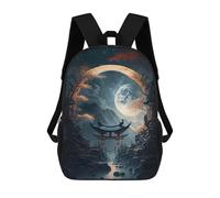 sinyumoney Mochila Infantil Impresa En 3D Japanese Fantasy Gate Mochila Escolar De Gran Capacidad Para Viajes Y Libros Para Niños De Primaria Y Secundaria 17inch