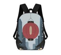 sinyumoney Mochila Infantil Impresa En 3D Japanese Lantern in Cityscape Mochila Escolar De Gran Capacidad Para Viajes Y Libros Para Niños De Primaria Y Secundaria 17inch
