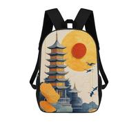 sinyumoney Mochila Infantil Impresa En 3D Japanese Pagoda Illustration Mochila Escolar De Gran Capacidad Para Viajes Y Libros Para Niños De Primaria Y Secundaria 17inch