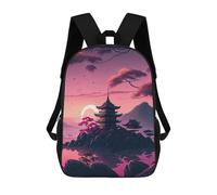 sinyumoney Mochila Infantil Impresa En 3D Japanese Pagoda Sunset Scene Mochila Escolar De Gran Capacidad Para Viajes Y Libros Para Niños De Primaria Y Secundaria 17inch