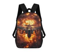 sinyumoney Mochila Infantil Impresa En 3D Jet Fighter in Explosion Mochila Escolar De Gran Capacidad Para Viajes Y Libros Para Niños De Primaria Y Secundaria 17inch