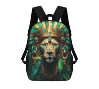 sinyumoney Mochila Infantil Impresa En 3D Jungle Majesty Lion's Coronation Mochila Escolar Ligera De Viaje Mochila Escolar De Moda Para Niños Y Estudiantes 17inch