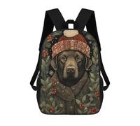 sinyumoney Mochila Infantil Impresa En 3D Labrador Retriever Xmas Mochila Escolar De Gran Capacidad Para Viajes Y Libros Para Niños De Primaria Y Secundaria 17inch