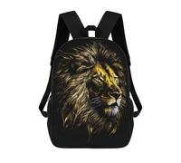 sinyumoney Mochila Infantil Impresa En 3D Lion Black Gold 3 Mochila Escolar Ligera De Viaje Mochila Escolar De Moda Para Niños Y Estudiantes 17inch