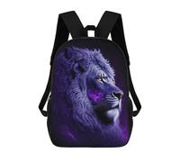 sinyumoney Mochila Infantil Impresa En 3D Lion Purple Mochila Escolar De Gran Capacidad Para Viajes Y Libros Para Niños De Primaria Y Secundaria 17inch