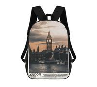 sinyumoney Mochila Infantil Impresa En 3D London City Mochilas De Día Mochila Para Libros Mochila De Moda Mochilas Informales Para Niños Y Niñas En Edad Escolar 17inch
