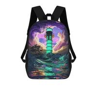 sinyumoney Mochila Infantil Impresa En 3D Luminous Lighthouse Mochilas De Día Mochila Para Libros Mochila De Moda Mochilas Informales Para Niños Y Niñas En Edad Escolar 17inch