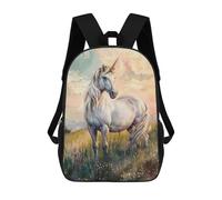 sinyumoney Mochila Infantil Impresa En 3D Majestic Unicorn Mochila Escolar De Gran Capacidad Para Viajes Y Libros Para Niños De Primaria Y Secundaria 17inch