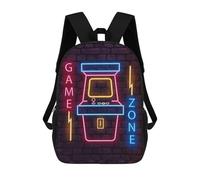 sinyumoney Mochila Infantil Impresa En 3D Neon Art Console Game Zone Mochila Escolar De Gran Capacidad Para Viajes Y Libros Para Niños De Primaria Y Secundaria 17inch