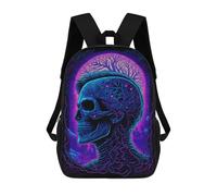 sinyumoney Mochila Infantil Impresa En 3D Neon Skull Forest Art Print Mochila Escolar Ligera De Viaje Mochila Escolar De Moda Para Niños Y Estudiantes 17inch