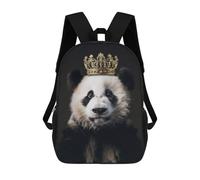 sinyumoney Mochila Infantil Impresa En 3D Panda Animal Cute King Mochila Escolar De Gran Capacidad Para Viajes Y Libros Para Niños De Primaria Y Secundaria 17inch