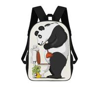 sinyumoney Mochila Infantil Impresa En 3D Panda Bear Fixing Toilet Mochila Escolar De Gran Capacidad Para Viajes Y Libros Para Niños De Primaria Y Secundaria 17inch