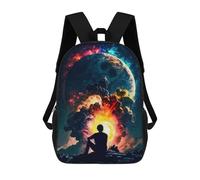 sinyumoney Mochila Infantil Impresa En 3D Pensive In Space Mochila Escolar Ligera De Viaje Mochila Escolar De Moda Para Niños Y Estudiantes 17inch
