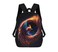 sinyumoney Mochila Infantil Impresa En 3D Phoenix Rising Fire And Flame Artwork Mochila Escolar De Gran Capacidad Para Viajes Y Libros Para Niños De Primaria Y Secundaria 17inch