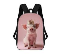 sinyumoney Mochila Infantil Impresa En 3D Piglet in A Crown Mochila Escolar Ligera De Viaje Mochila Escolar De Moda Para Niños Y Estudiantes 17inch