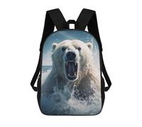 sinyumoney Mochila Infantil Impresa En 3D Polar Bear Roaring in Water Mochila Escolar De Gran Capacidad Para Viajes Y Libros Para Niños De Primaria Y Secundaria 17inch