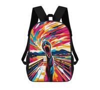 sinyumoney Mochila Infantil Impresa En 3D Pop Art Vision of The Scream Mochila Escolar De Gran Capacidad Para Viajes Y Libros Para Niños De Primaria Y Secundaria 17inch