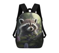 sinyumoney Mochila Infantil Impresa En 3D Raccoon in The Forest Mochila Escolar De Gran Capacidad Para Viajes Y Libros Para Niños De Primaria Y Secundaria 17inch