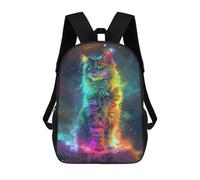 sinyumoney Mochila Infantil Impresa En 3D Rainbow Cat Mochila Escolar Ligera De Viaje Mochila Escolar De Moda Para Niños Y Estudiantes 17inch