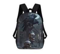 sinyumoney Mochila Infantil Impresa En 3D Raven And Goth Skulls 2 Mochilas De Día Mochila Para Libros Mochila De Moda Mochilas Informales Para Niños Y Niñas En Edad Escolar 17inch