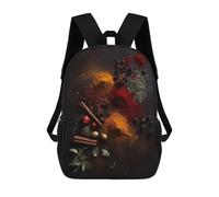 sinyumoney Mochila Infantil Impresa En 3D Red And Orange Spices Mochila Escolar Ligera De Viaje Mochila Escolar De Moda Para Niños Y Estudiantes 17inch