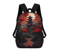 sinyumoney Mochila Infantil Impresa En 3D Red Moon Japan Mochila Escolar De Gran Capacidad Para Viajes Y Libros Para Niños De Primaria Y Secundaria 17inch