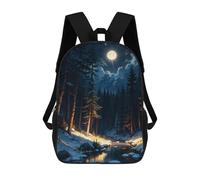 sinyumoney Mochila Infantil Impresa En 3D River In The Forest Mochilas De Día Mochila Para Libros Mochila De Moda Mochilas Informales Para Niños Y Niñas En Edad Escolar 17inch