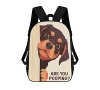sinyumoney Mochila Infantil Impresa En 3D Rottweiler Peeking Are You Pooping Mochilas De Día Mochila Para Libros Mochila De Moda Mochilas Informales Para Niños Y Niñas En Edad Escolar 17inch