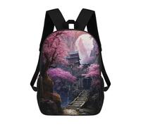 sinyumoney Mochila Infantil Impresa En 3D Sakura Mountain Monastery Mochila Escolar De Gran Capacidad Para Viajes Y Libros Para Niños De Primaria Y Secundaria 17inch