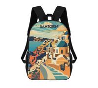 sinyumoney Mochila Infantil Impresa En 3D Santorini Sunlit Domes Mochila Escolar De Gran Capacidad Para Viajes Y Libros Para Niños De Primaria Y Secundaria 17inch