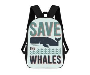 sinyumoney Mochila Infantil Impresa En 3D Save The Whales - Anti Whaling Mochila Escolar De Gran Capacidad Para Viajes Y Libros Para Niños De Primaria Y Secundaria 17inch