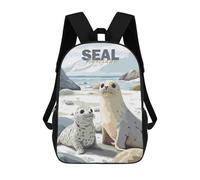 sinyumoney Mochila Infantil Impresa En 3D Seal Family Minimalist Mochila Escolar De Gran Capacidad Para Viajes Y Libros Para Niños De Primaria Y Secundaria 17inch