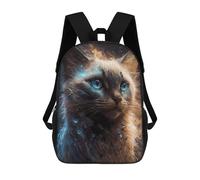 sinyumoney Mochila Infantil Impresa En 3D Siamese Cat Mochila Escolar De Gran Capacidad Para Viajes Y Libros Para Niños De Primaria Y Secundaria 17inch