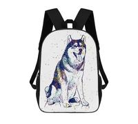 sinyumoney Mochila Infantil Impresa En 3D Siberian Husky Dog Mochila Escolar Ligera De Viaje Mochila Escolar De Moda Para Niños Y Estudiantes 17inch