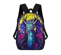 sinyumoney Mochila Infantil Impresa En 3D Skeleton Dragon Stained Gl Mochila Escolar De Gran Capacidad Para Viajes Y Libros Para Niños De Primaria Y Secundaria 17inch