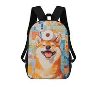 sinyumoney Mochila Infantil Impresa En 3D Smiling Shiba Inu with Toilet Paper Mochila Escolar Ligera De Viaje Mochila Escolar De Moda Para Niños Y Estudiantes 17inch