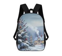 sinyumoney Mochila Infantil Impresa En 3D Snowy Christmas Cottage Mochila Escolar De Gran Capacidad Para Viajes Y Libros Para Niños De Primaria Y Secundaria 17inch