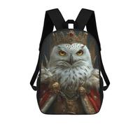 sinyumoney Mochila Infantil Impresa En 3D Snowy Owl Bird King Mochila Escolar De Gran Capacidad Para Viajes Y Libros Para Niños De Primaria Y Secundaria 17inch