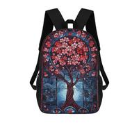 sinyumoney Mochila Infantil Impresa En 3D Stained Glass Tree of Life Mochila Escolar Ligera De Viaje Mochila Escolar De Moda Para Niños Y Estudiantes 17inch