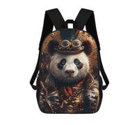 sinyumoney Mochila Infantil Impresa En 3D Steampunk Animal Panda Mochila Escolar Ligera De Viaje Mochila Escolar De Moda Para Niños Y Estudiantes 17inch