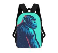 sinyumoney Mochila Infantil Impresa En 3D Stylized Chimpanzee Portrait Mochila Escolar De Gran Capacidad Para Viajes Y Libros Para Niños De Primaria Y Secundaria 17inch